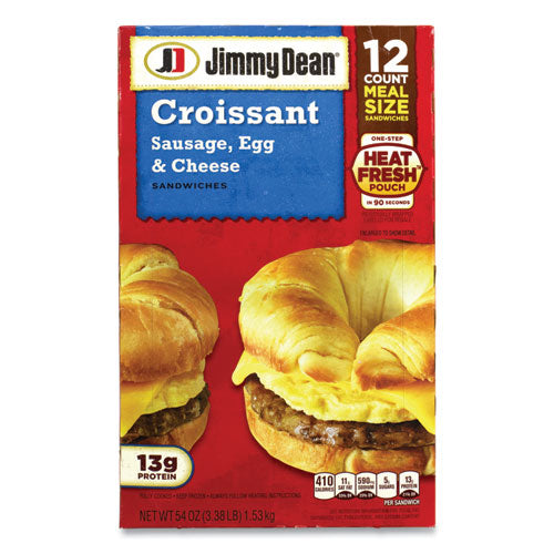 Croissant Breakfast Sandwich, Sausage, Egg And Cheese, 54 Oz, 12/box, Ships In 1-3 Business Days