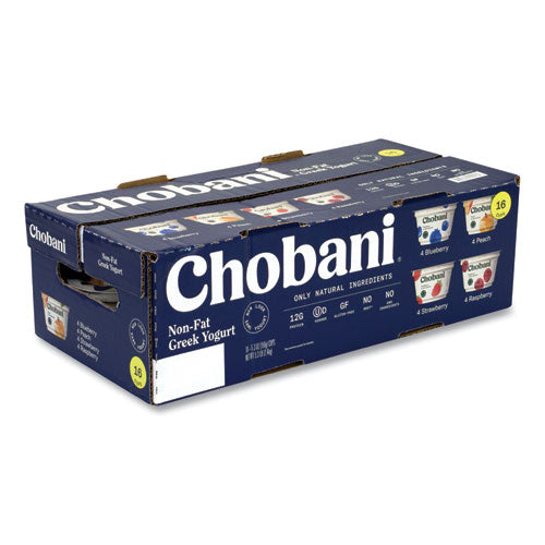 Greek Yogurt Variety Pack, Assorted Flavors, 5.3 oz Cup, 16 Cups/Carton, Ships in 1-3 Business Days Greek Yogurt Variety Pack, Assorted Flavors, 5.3 oz Cup, 16 Cups/Carton, Ships in 1-3 Business Days