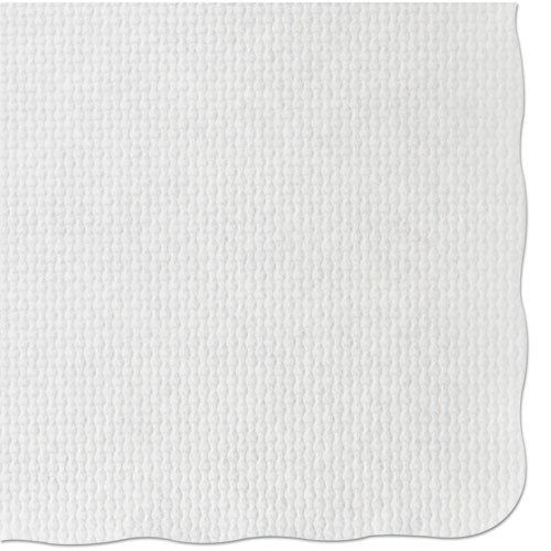 Knurl Embossed Scalloped Edge Placemats, 9.5 X 13.5, White, 1,000/carton