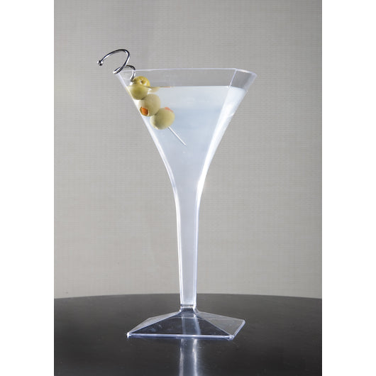 Emi-Yoshi Square 8oz Large Disposable Plastic Martini Glasses Cocktail Glass