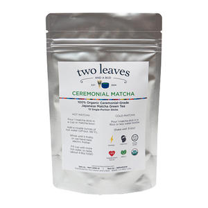 Two Leaves and a Bud Tea Organic Ceremonial Matcha Sticks 1.5 gm. 10/ct.