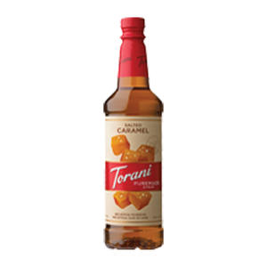 Torani Puremade Salted Caramel PET Syrup 750 ml. 4/ct.