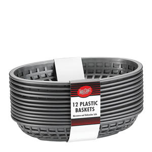 Classic Oval Basket Black 9 3/8" 3/12/ct.