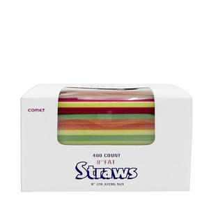 Fat Straw Assorted Neon 8" 3-2/400/ct.