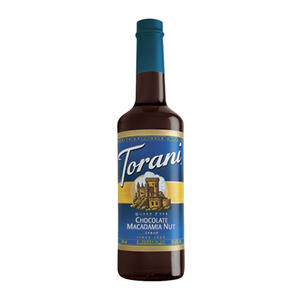 Torani Chocolate Macadamia Nut Syrup Sugar Free PET 750 ml. 4/ct.