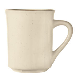 Desert Sand Mug Cream White with Brown Bands and Speckles 8.5 oz 3/dz.