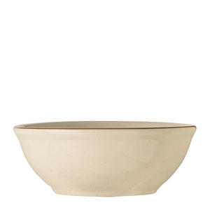 Desert Sand Oatmeal Bowl Cream White with Brown Bands and Speckles 16 oz 3/dz.