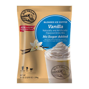 Big Train Vanilla Latte No Sugar Added Blended Ice Coffee Mix 3.5 lb. 5/ct.