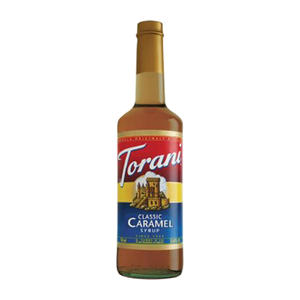Torani Caramel PET Syrup 750 ml. 4/ct.