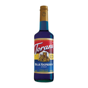 Torani Blue Raspberry Dairy Friendly PET Syrup 750 ml. 4/ct.