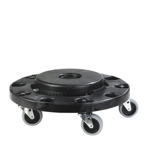 Bronco Round Trash Can Dolly Black 1/ea.