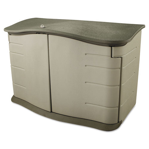 Rubbermaid Horizontal Outdoor Storage Shed, Olive/ Sandstone