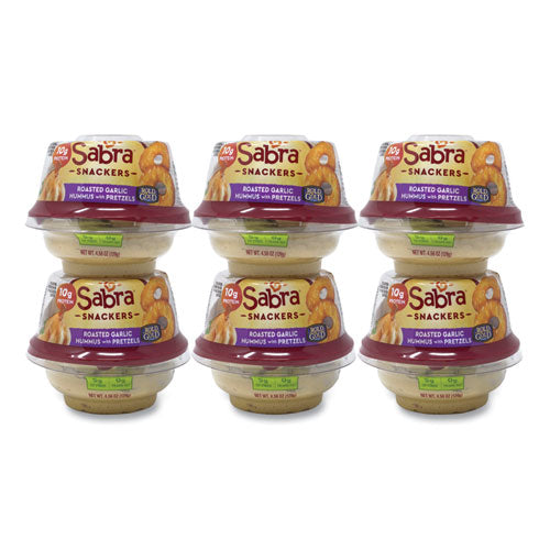 Classic Hummus with Pretzel, 4.56 oz Cup, 6 Cups/Pack, Ships in 1-3 Business Days
