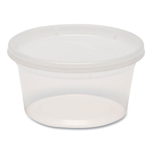 Choice 8 oz. Microwavable Clear Round Deli Container and Lid Combo Pack -  250/Case