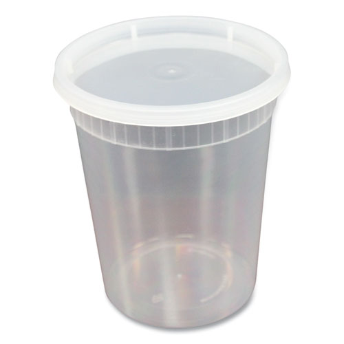 32 oz. Clear Plastic Soup/Food Containers w/Lids Combo