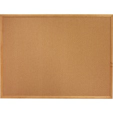 Lorell Oak Wood Frame Cork Board - 48" Height x 72" Width - Cork Surface - Long Lasting, Warp Resistant - Oak Oak Frame - 1 Each