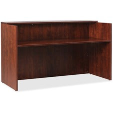 Lorell Essentials Series Cherry Reception Desk - 1" Top, 35.4" x 70.9"42.5" Desk - Finish: Cherry Laminate