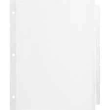 Business Source Reinforced Hole Punched Indexes - 5 Write-on Tab(s) - 3 Hole Punched - White Divider - 36 / Box