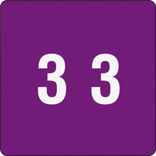 Smead DCC Color-Coded Numeric Labels - "Number" - 1 1/2" x 1 1/2" Length - Purple - 250 / Roll - 250 / Roll