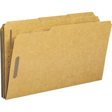 Business Source 1/3 Tab Cut Legal Recycled Fastener Folder - 8 1/2" x 14" - 2 Fastener(s) - Top Tab Location - Assorted Position Tab Position - 10% Recycled - 50 / Box