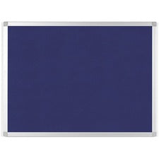 Bi-silque Ayda Fabric 24"W Bulletin Board - Blue Fabric Surface - Tackable, Sleek Style, Robust - 1 Each - 0.5" x 24"