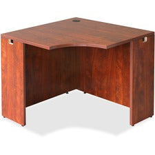 Lorell Essentials Series Cherry Laminate Corner Desk - Laminated Top - 35.38" Table Top Width x 35.38" Table Top Depth x 1" Table Top Thickness - 29.50" Height - Assembly Required - Cherry