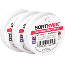 Sortkwik Fingertip Moisteners, 0.38 Oz, Pink, 3/pack