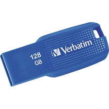 Verbatim 128GB Ergo USB 3.0 Flash Drive - Blue - The Verbatim Ergo USB drive features an ergonomic design for in-hand comfort and COB design for enhanced reliability.