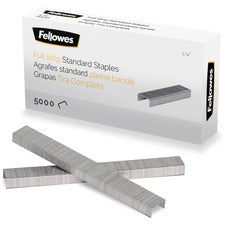 Fellowes �" Full Strip of Staples 5000pk - 1/4" - for Paper - Silver1 Each