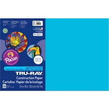 Tru-Ray Construction Paper - Art Project - 18"Width x 12"Length - 50 / Pack - Atomic Blue - Sulphite