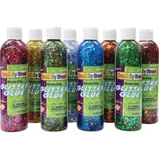 Creativity Street Classroom Size Glitter Chips - Craft, Classroom - 8 / Box - Assorted