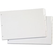 Cardinal Write 'n Erase Special Mylar Tab Dividers - 5 x Divider(s) - Write-on Tab(s) - 5 Tab(s)/Set - 17.5" Divider Width x 11.50" Divider Length - Tabloid - 11" Width x 17" Length - White Divider - White Tab(s) - 5 / Set