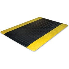 Genuine Joe Safe Step Anti-Fatigue Floor Mats - Warehouse, Factory - 36" Length x 24" Width - Black, Yellow