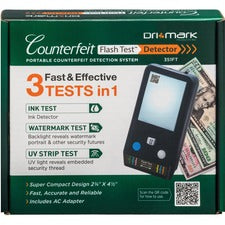 Dri Mark Flash Test Counterfeit Detector - Ultraviolet, Watermark, Ink - 1 Second - Black - 1 Each