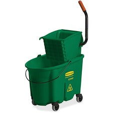 Rubbermaid Commercial WaveBrake 35 QT Side Press & Wringer - 35 quart - Splash Resistant - Tubular Steel, Plastic - Green - 1 Each