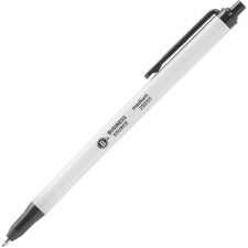 Business Source Retractable Ballpoint Pens - Medium Pen Point - Retractable - Black - Gray Barrel - 1 Dozen