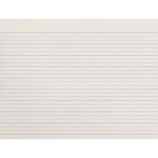 Zaner-Bloser Dotted Midline Newsprint Paper - 500 Sheets - 0.50" Ruled - Unruled Margin - 10 1/2" x 8" - White Paper - 500 / Pack
