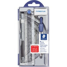 Staedtler Compass Math Set - 9 Piece(s) - Blue - 1 Set