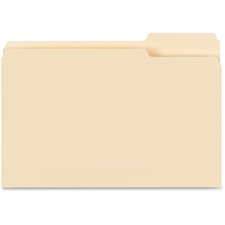 Business Source 1/3 Tab Cut Legal Recycled Top Tab File Folder - 8 1/2" x 14" - 3/4" Expansion - Manila - 10% Recycled - 100 / Box