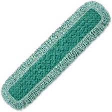 Rubbermaid Commercial HYGEN HYGEN Microfiber Fringed Dust Mop Pad, 24w x 9d, Green, 6/Carton