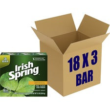 Irish Spring Original Bar Soap - Fresh Clean Scent - 3.75 oz - Bacteria Remover - Skin, Hand - Green - Paraben-free, Phthalate-free, Gluten-free, Recyclable - 18 / Carton