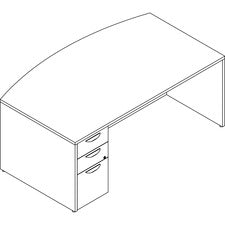 Lorell Prominence 2.0 Gray Elm Laminate Desk Unit - 72" x 42"29" , 1" Top, 0.1" Edge - 3 x File, Box Drawer(s) - Double Pedestal on Left Side - Band Edge - Material: Particleboard - Finish: Gray Elm, Thermofused Melamine (TFM), Laminate