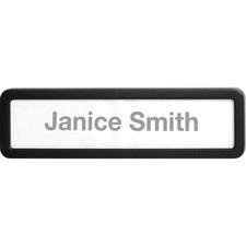 Lorell Recycled Plastic Cubicle Nameplate - 1 Each - 0.9" Width x 2.7" Height - Plastic - Black