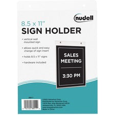 Sign Holder - Support 8.50" x 11" Media - Vertical - Plastic - 1 Each - Clear