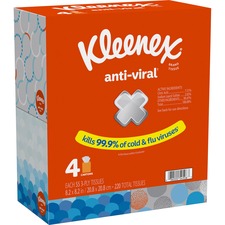 Kleenex Anti-viral Facial Tissue - 3 Ply - White - Anti-viral, Soft - For Face, Business, Commercial - 55 Per Box - 27 / Carton