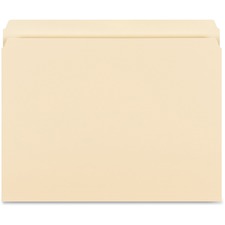 Business Source Straight Tab Cut Letter Recycled Storage Folder - 8 1/2" x 11" - Manila - 10% Recycled - 50 / Box