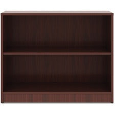 Lorell Mahogany Laminate Bookcase - 29.5" Height x 36" Width x 12" Depth - Sturdy, Adjustable Feet, Adjustable Shelf - Mahogany - Laminate - 1 Each