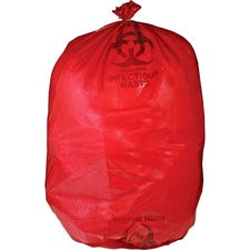 Medegen MHMS Red Biohazard Infectious Waste Bags - 33 gal Capacity - 31" Width x 43" Length - 1.50 mil (38 Micron) Thickness - Red - 50/Box - Office Waste
