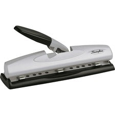 Swingline 100-Sheet High Capacity 2-Hole Punch, Fixed Centers, 9/32 Holes, Black/Gray