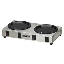 BUNN Two-Station Coffee Warmer - Dual Warmer/Plates - 130 W Electric Power Source - Stainless Steel - Stainless Steel
